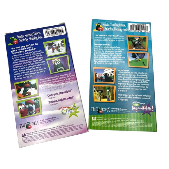 Veggie Tales VHS Lot of 4 Tapes Silly Songs, Neighbors, Toy That Saved Christmas - Picture 6 of 6